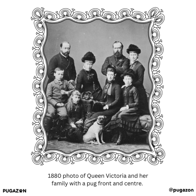 Queen Victoria portrait with her family and a pug