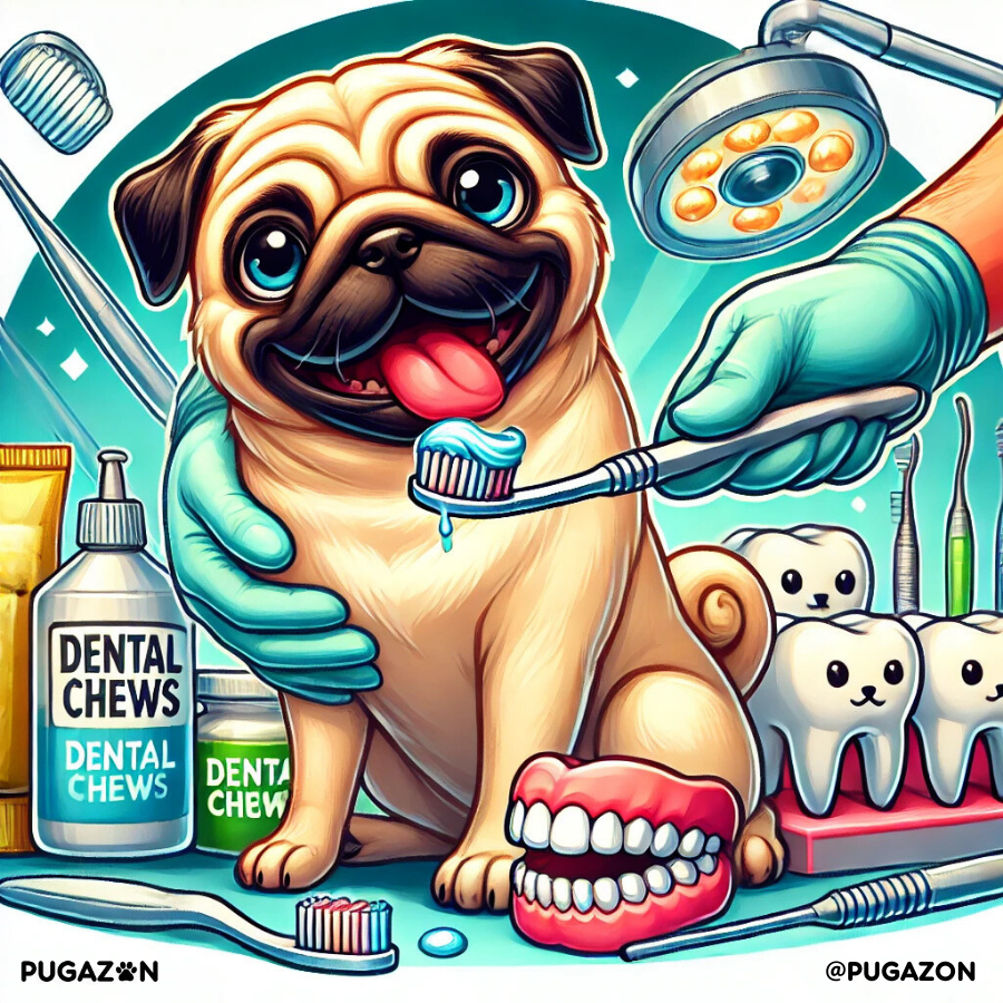 pug tooth brushing routines