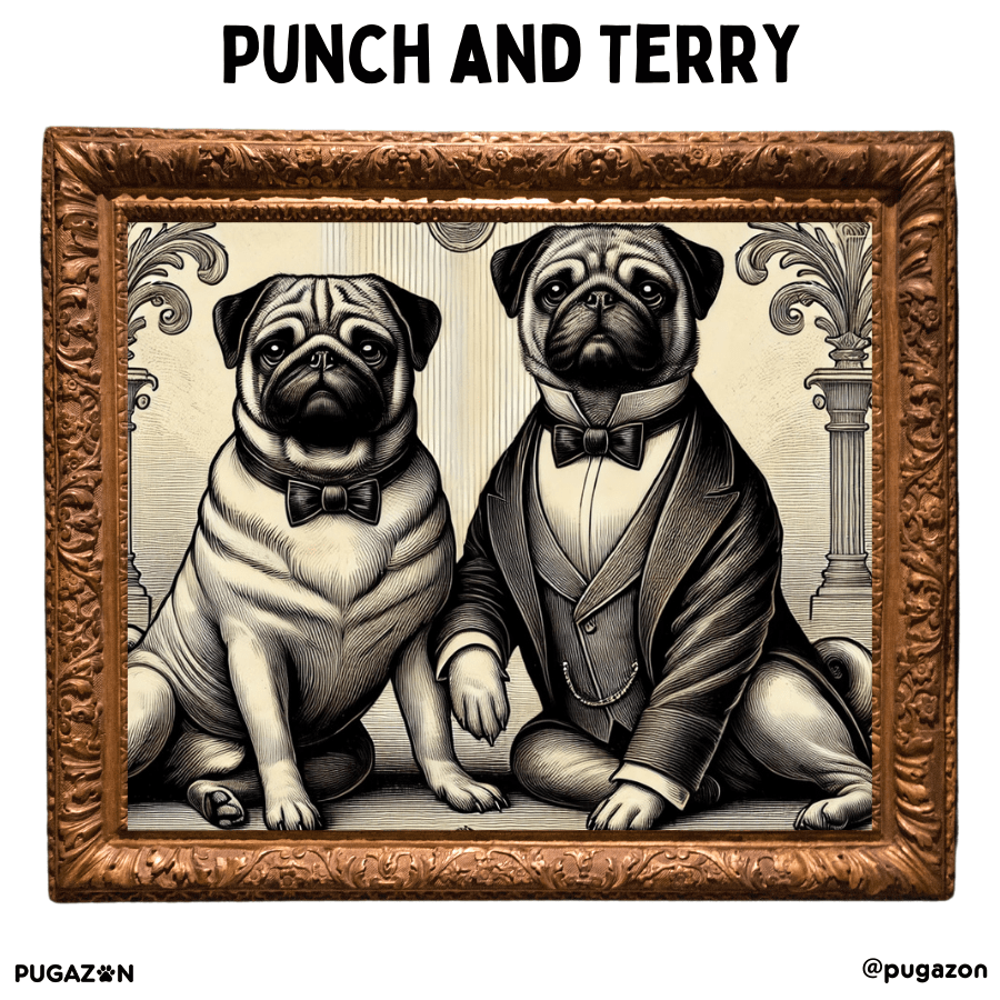 punch and Terry famous pugs