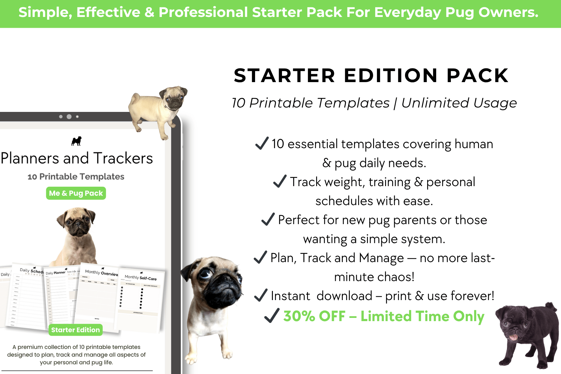 starter edition planner and tracker template comparison graphic
