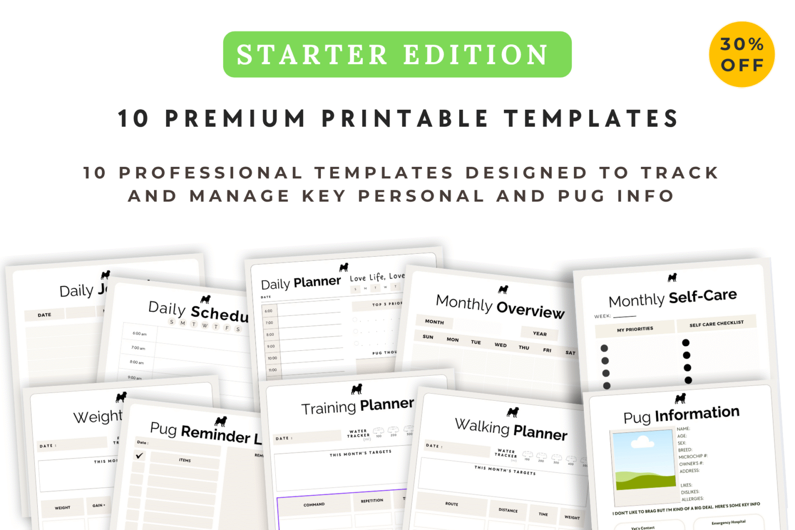 starter edition tracker and planner mockup templates