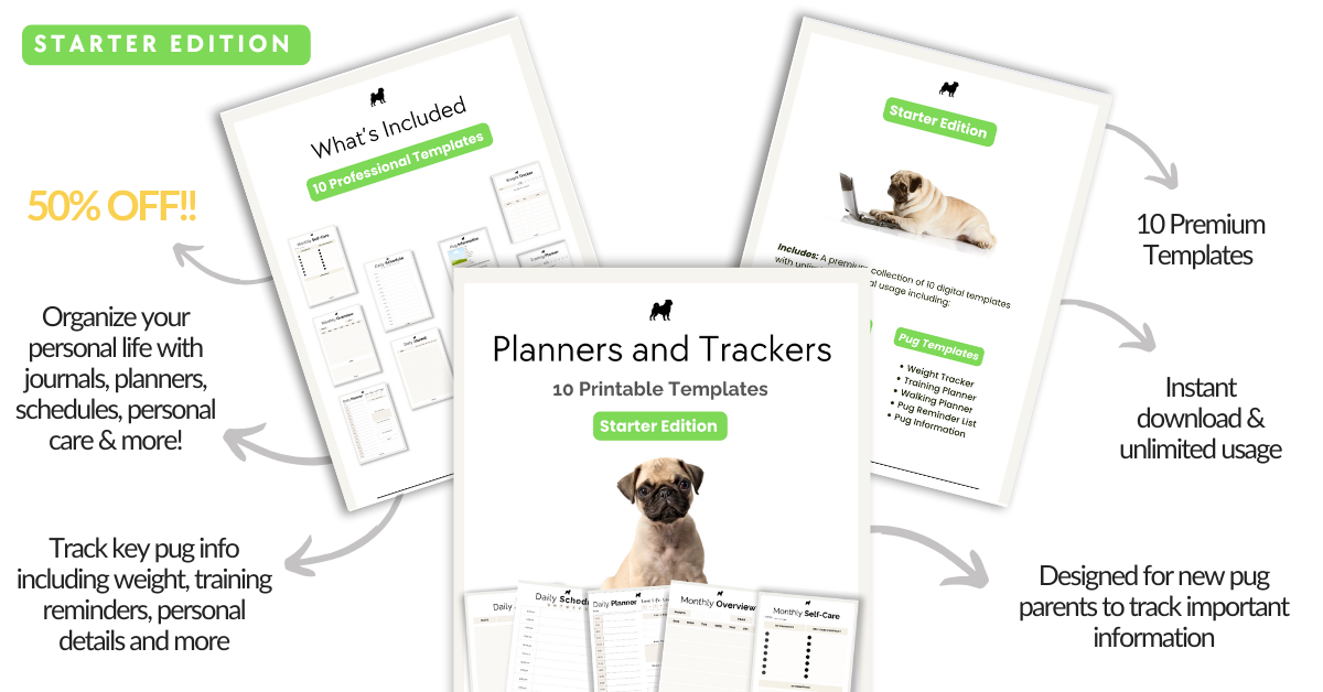 starter edition pug planner templates