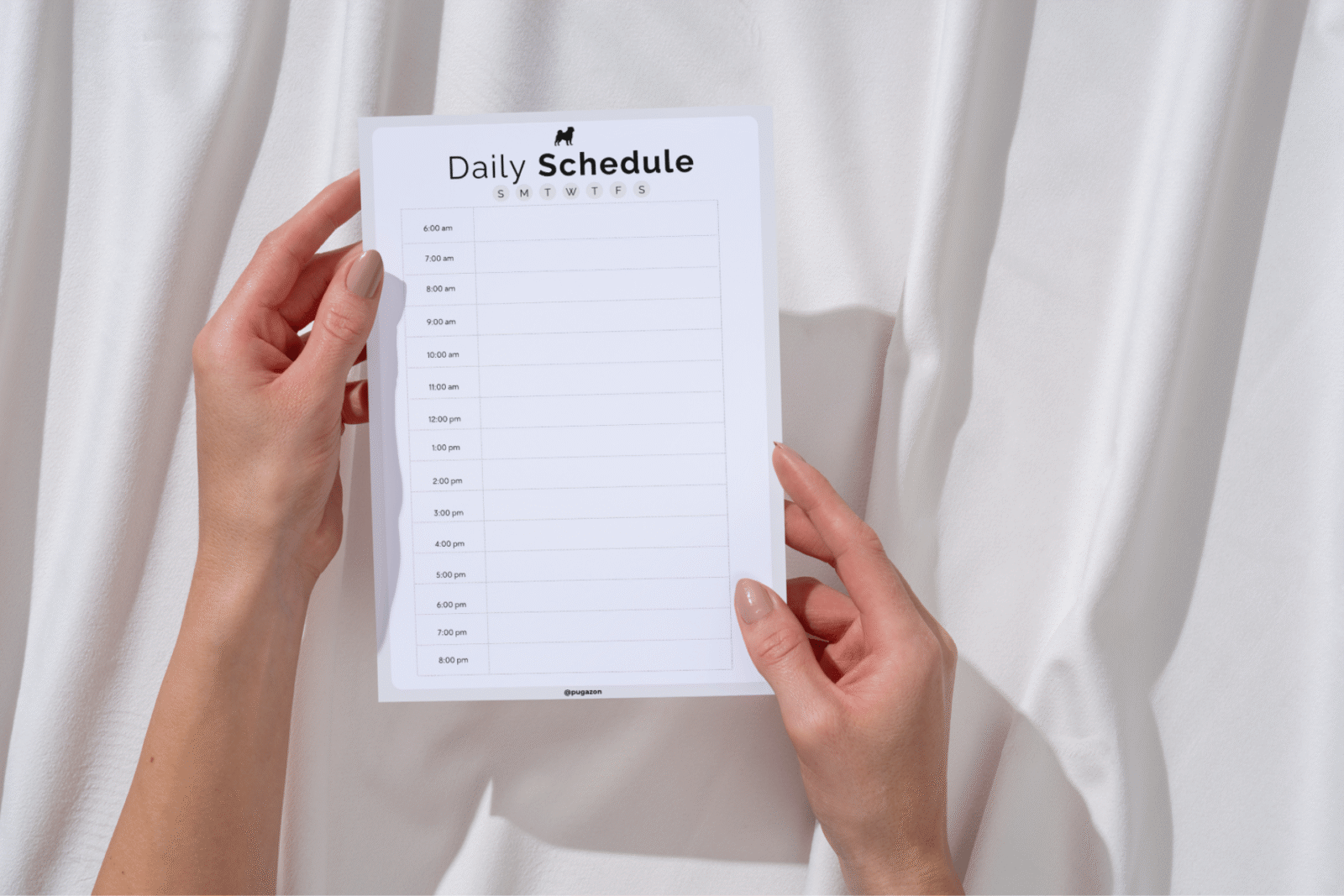 daily schedule printable planner and tracker pdf for pugs
