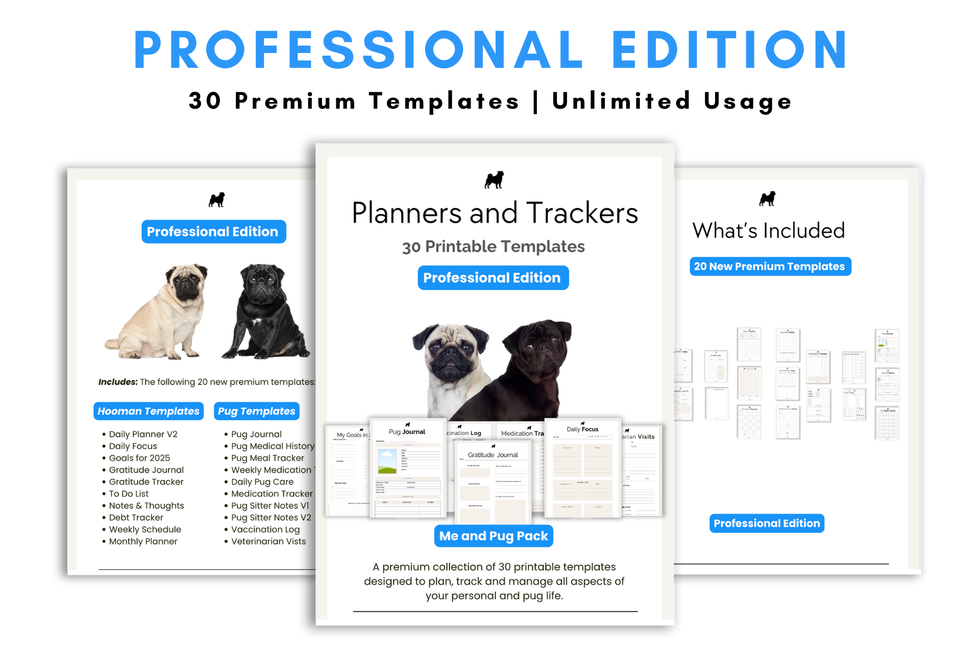 The Ultimate Collection of Printable Digital Planners for Pug Lovers