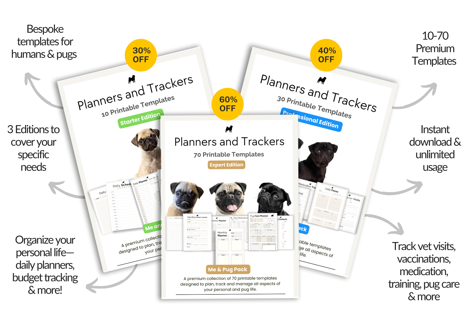 The Ultimate Collection of Printable Digital Planners for Pug Lovers
