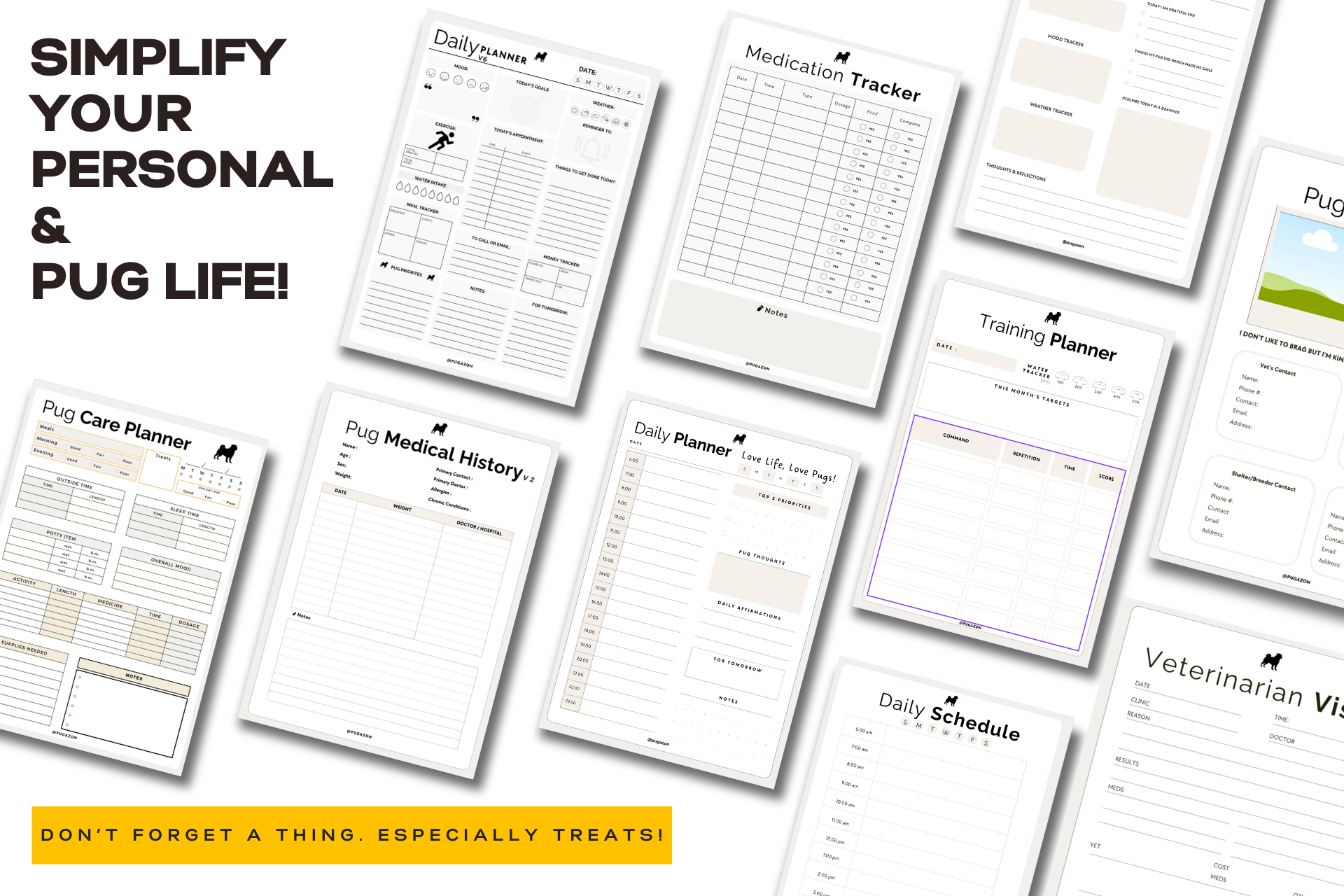 The Ultimate Collection of Printable Digital Planners for Pug Lovers