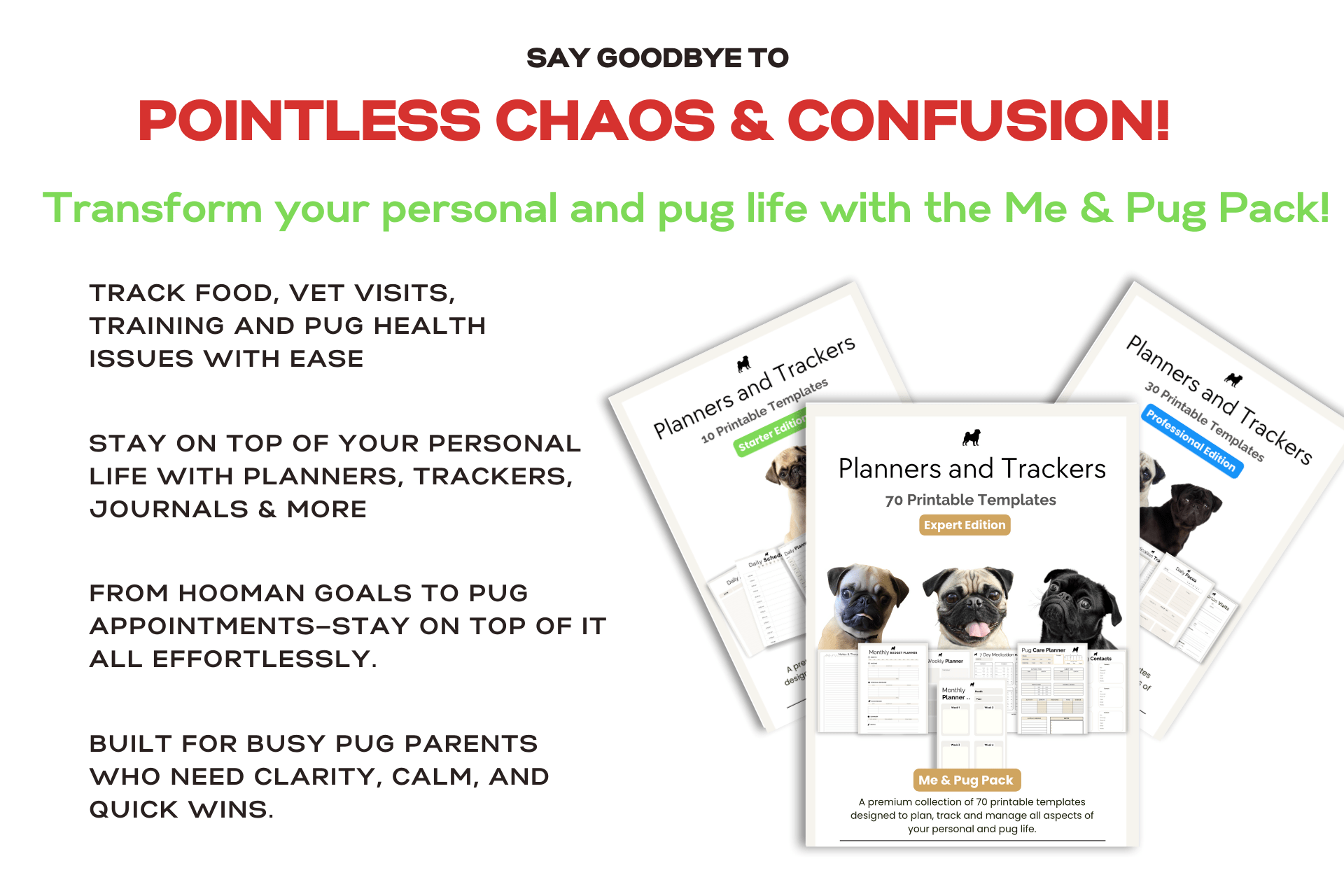 The Ultimate Collection of Printable Digital Planners for Pug Lovers