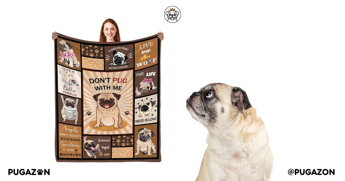Pug Pattern Fleece Blanket