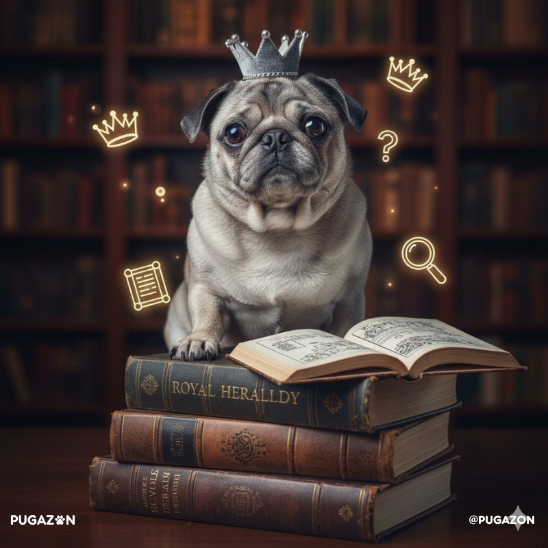 silbver pug with hat reading fun facts and trivia about the silver pug breed