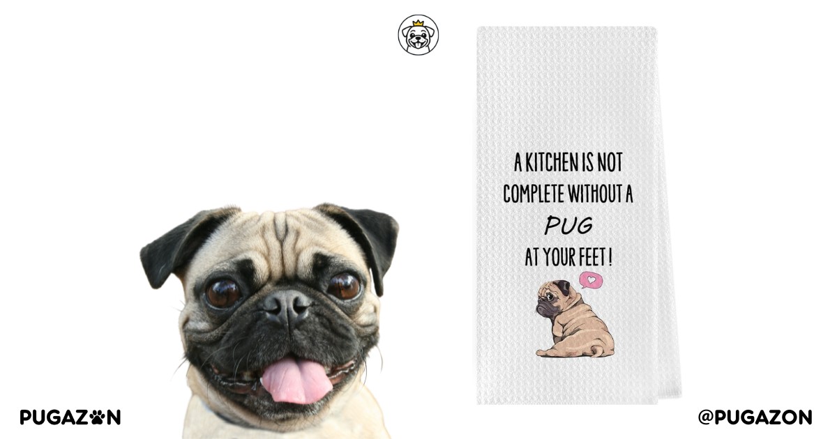 Funny Pug Dish Towels